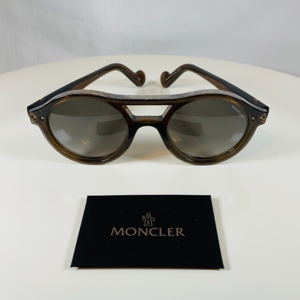 *Final Price* NEW MONCLER Designer 51mm Men’s Sunglasses Brown Italy - Picture 2 of 6